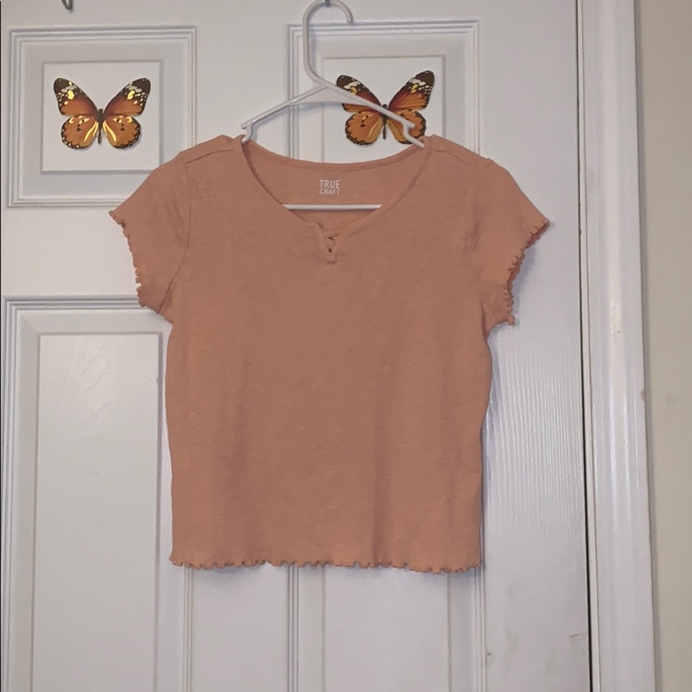 peach pink shirt